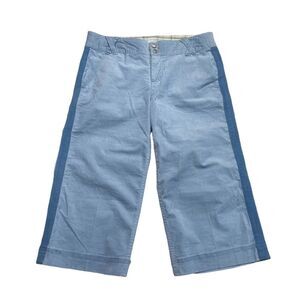 Athleta Fine Wale Corduroy Side Stripe Cropped Capri Pants Sz 4